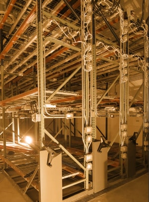 Mobile vertical racks with PALLET RACK SHELVING